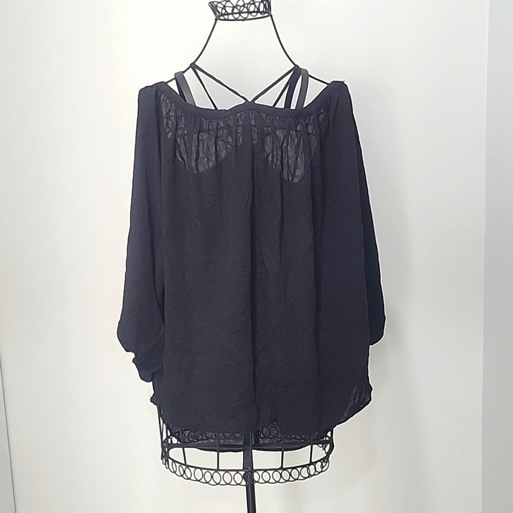 Decker Loose fit black blouse size medium #18